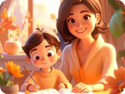 happy kids learning playing